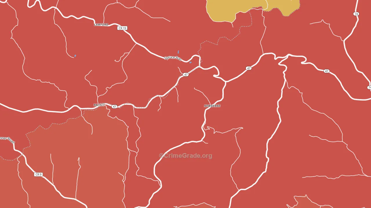 Newberne, WV Map of Arson Rates
