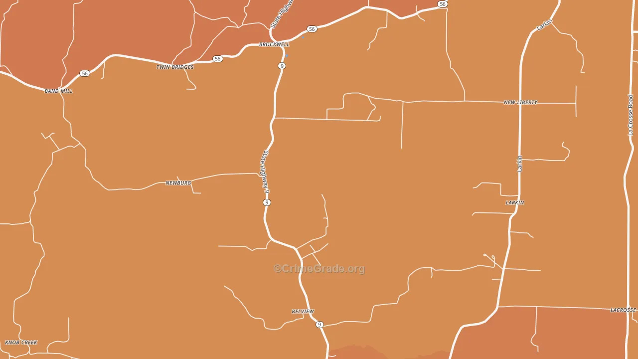 Newburg, AR Map of Arson Rates