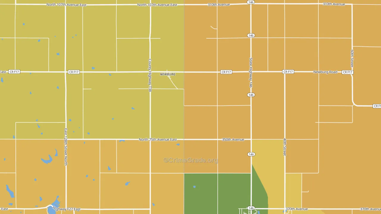 Newburg, IA Map of Arson Rates