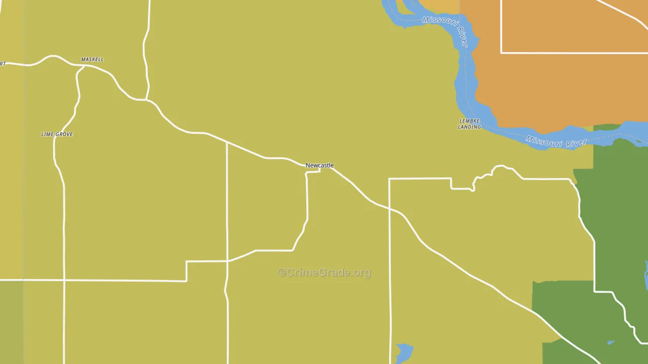 Newcastle, NE Map of Arson Rates