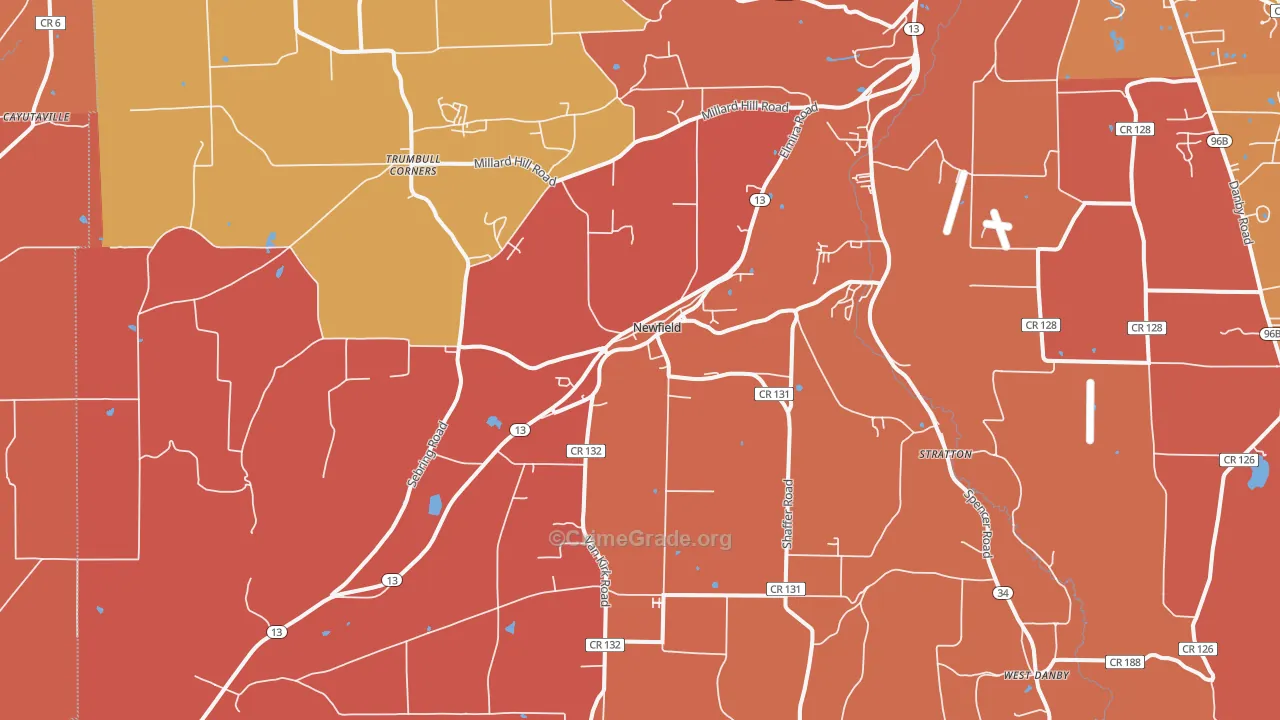 Newfield, NY Map of Arson Rates