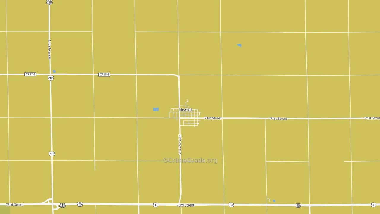 Newhall, IA Map of Arson Rates