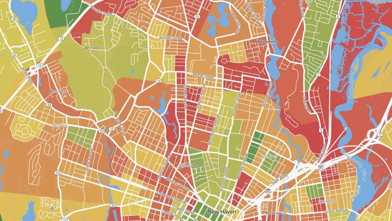 Newhallville, New Haven, CT Map of Arson Rates