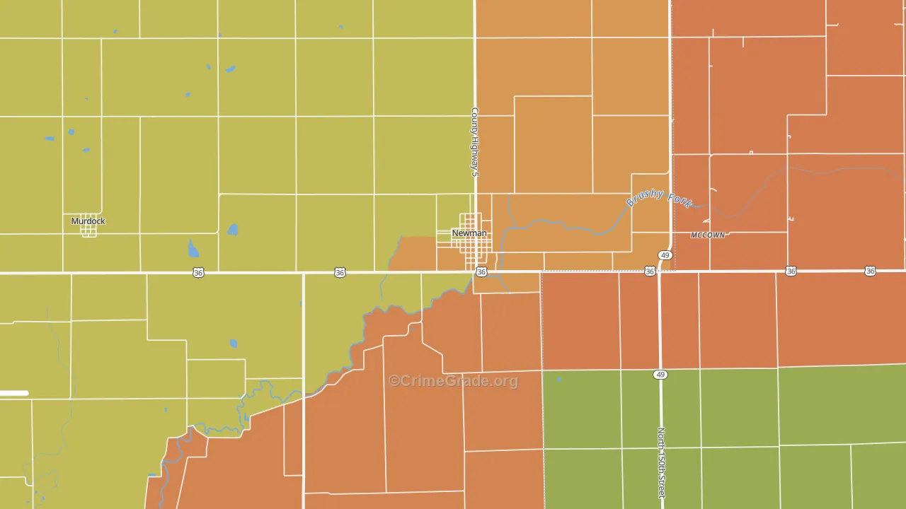 Newman, IL Map of Arson Rates