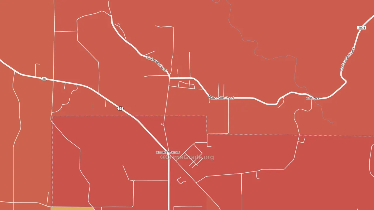 Newmansville, PA Map of Arson Rates