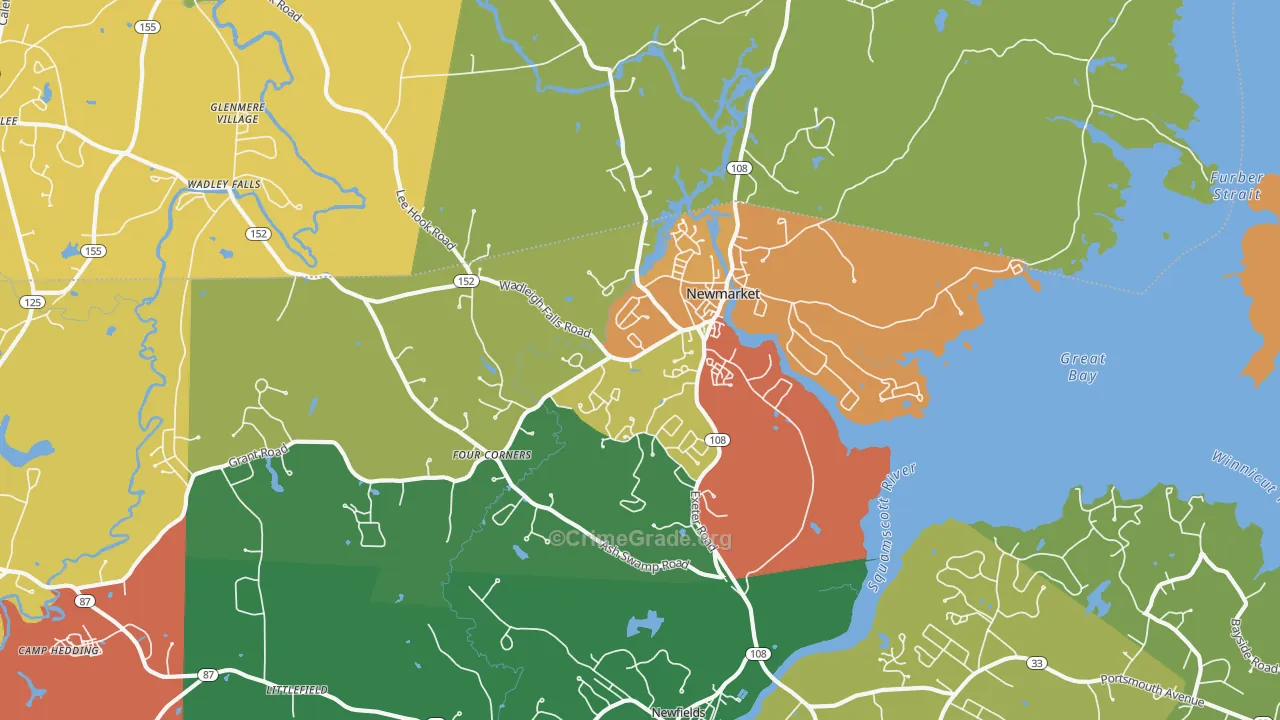 Newmarket, NH Map of Arson Rates