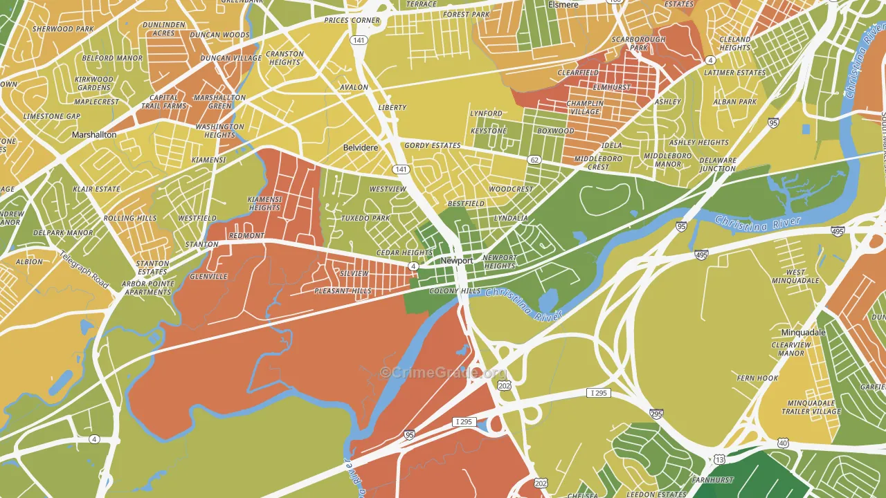 Newport, DE Map of Arson Rates