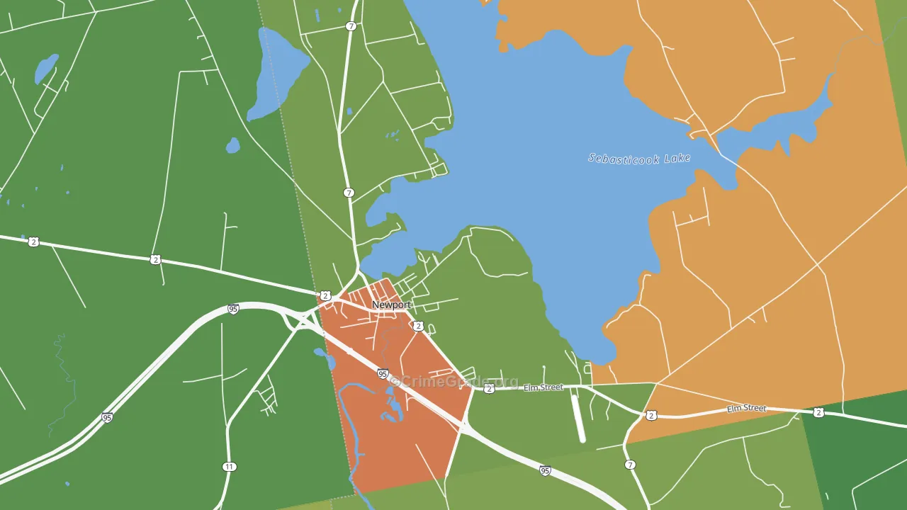Newport, ME Map of Arson Rates
