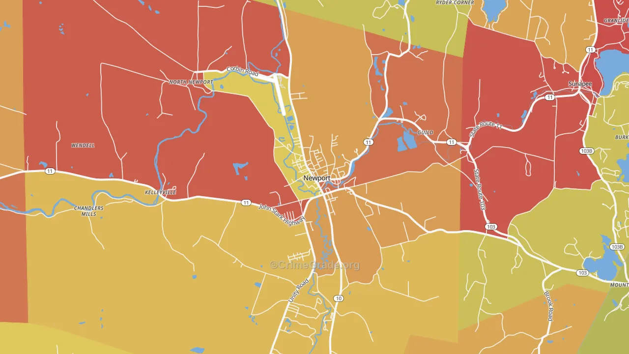 Newport, NH Map of Arson Rates