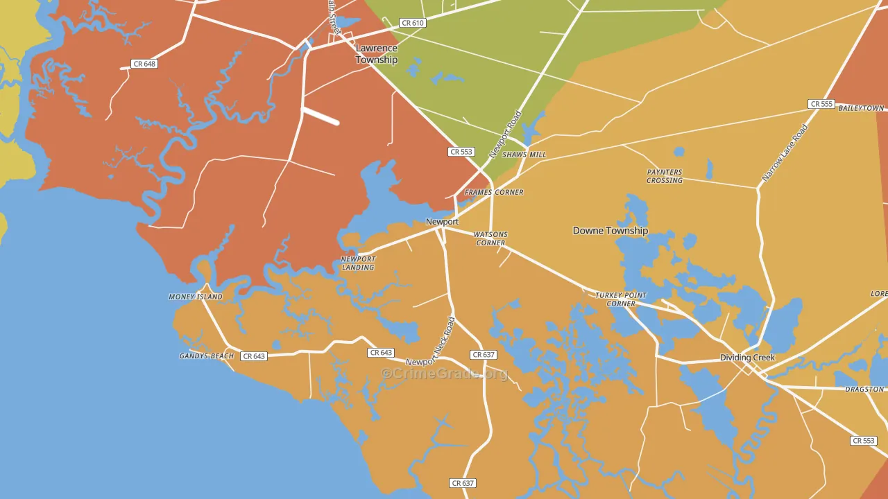 Newport, NJ Map of Arson Rates