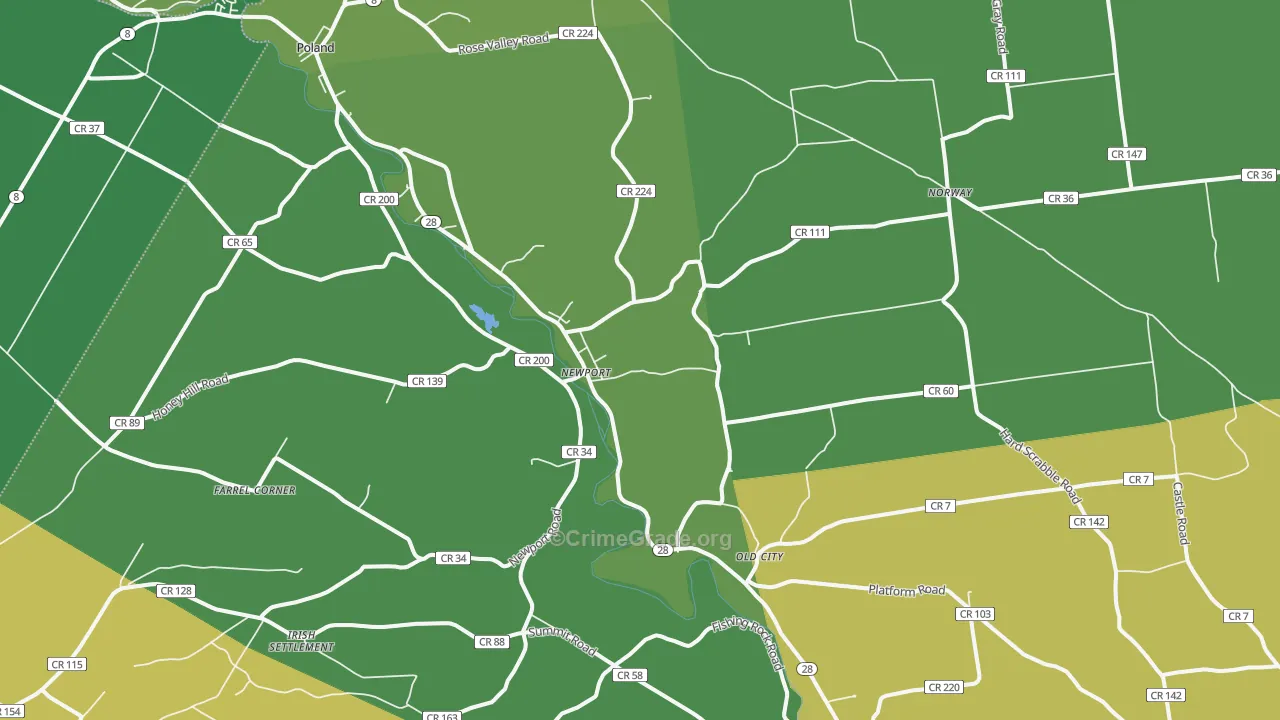 Newport, NY Map of Arson Rates