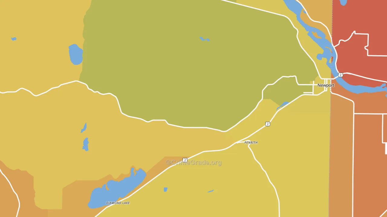 Newport, WA Map of Arson Rates