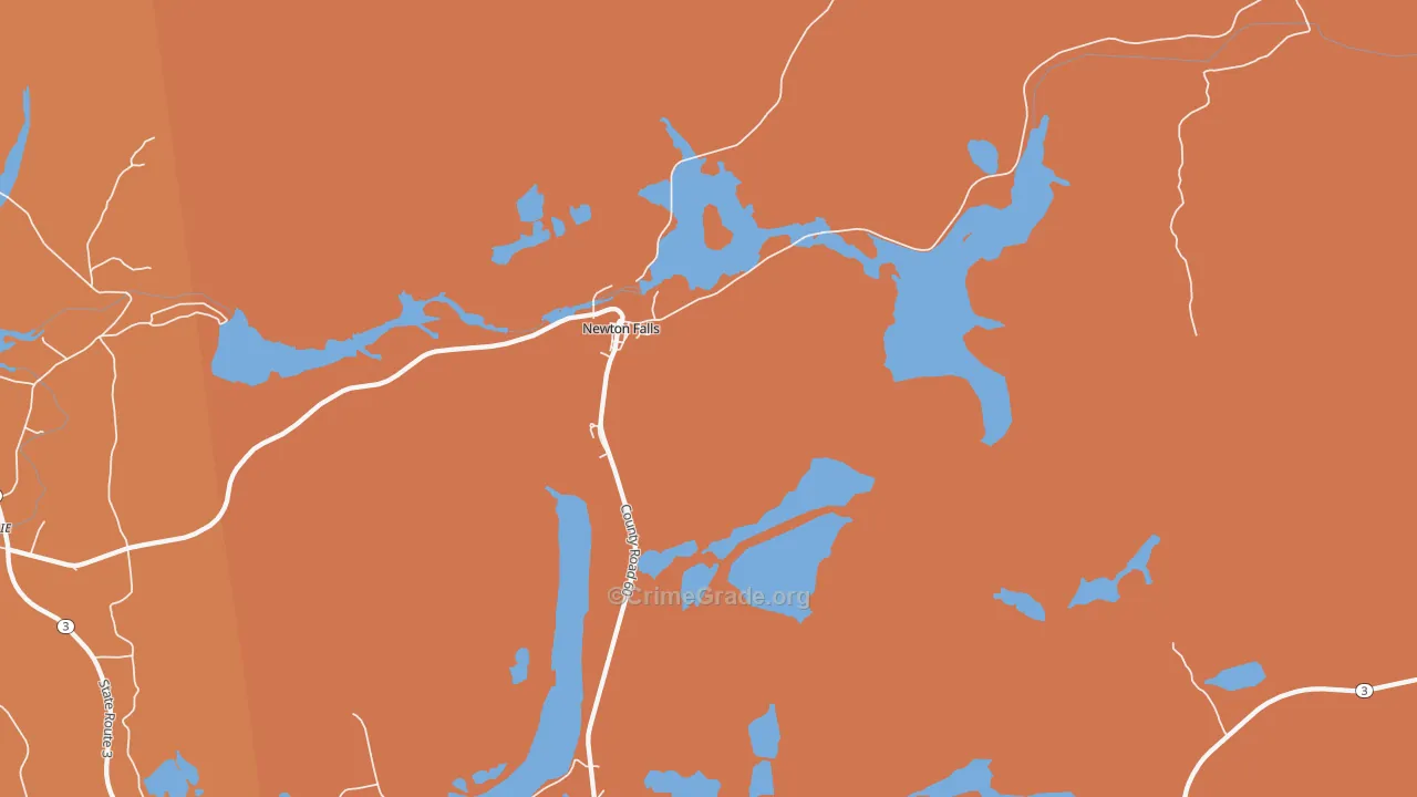 Newton Falls, NY Map of Arson Rates