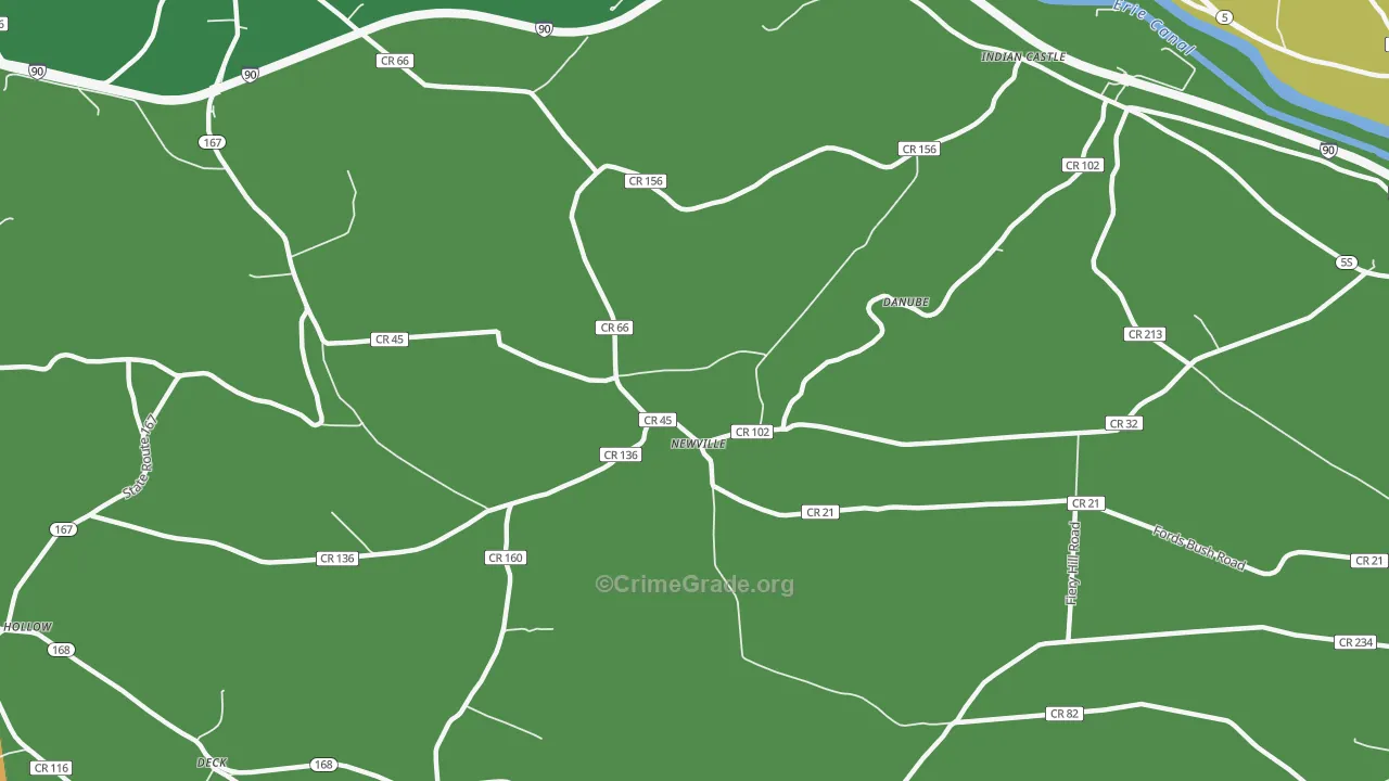 Newville, NY Map of Arson Rates