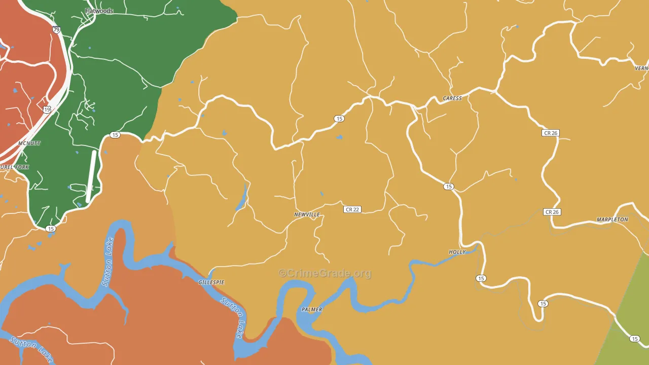 Newville, WV Map of Arson Rates
