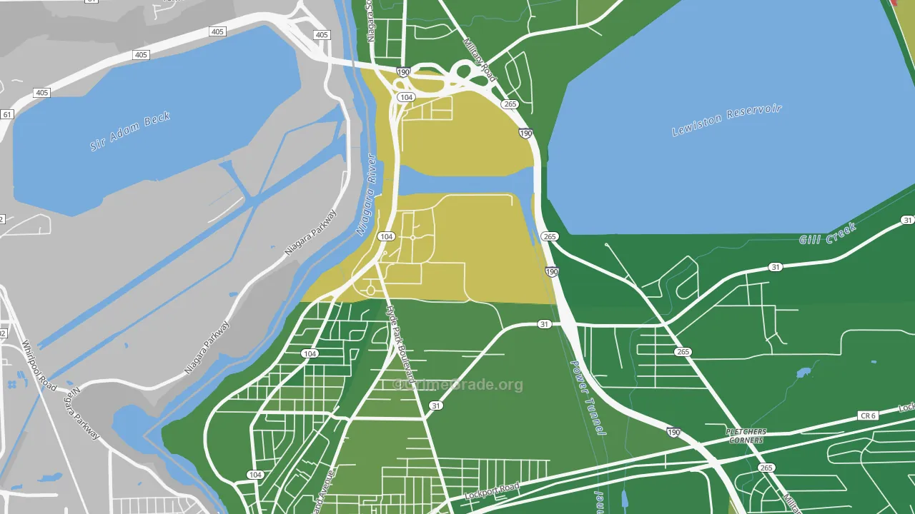 Niagara University, NY Map of Arson Rates