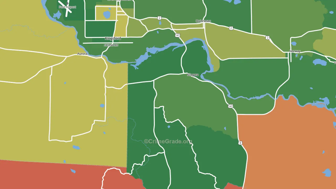 Niagara, WI Map of Arson Rates