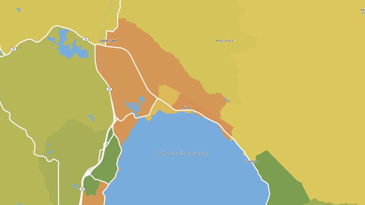 Nice, CA Map of Arson Rates