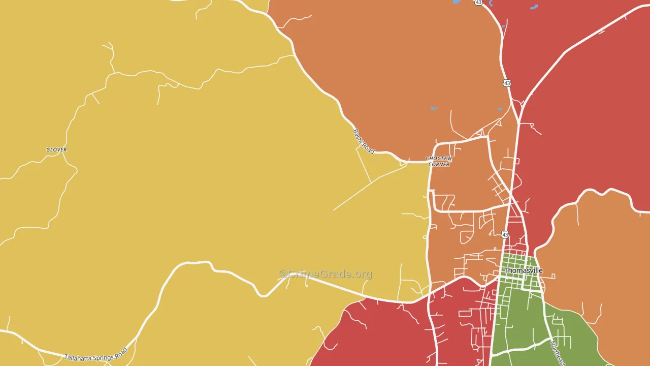Nicholsville, AL Map of Arson Rates
