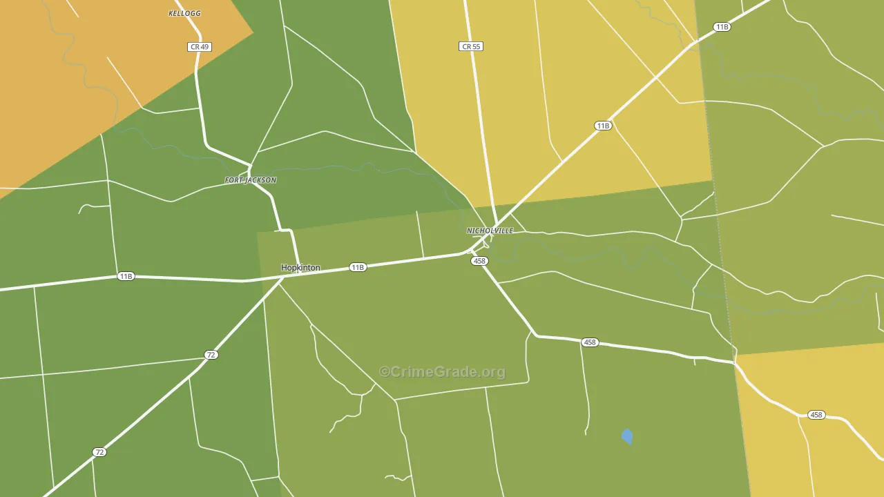 Nicholville, NY Map of Arson Rates