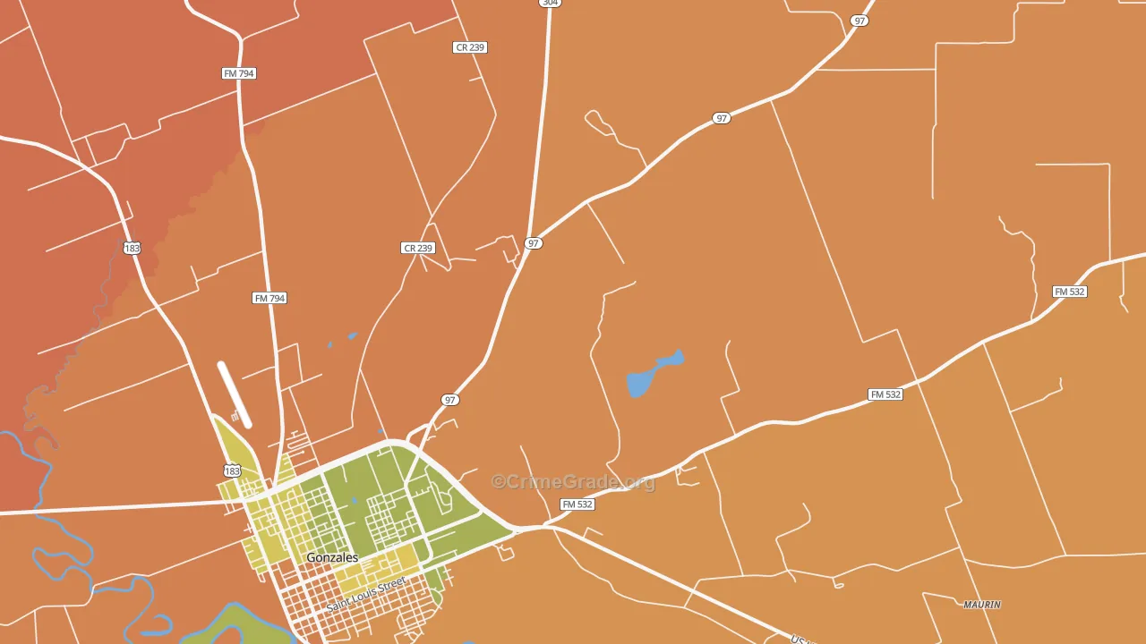 Nickel, TX Map of Arson Rates