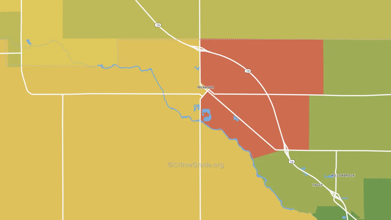 Nickerson, KS Map of Arson Rates