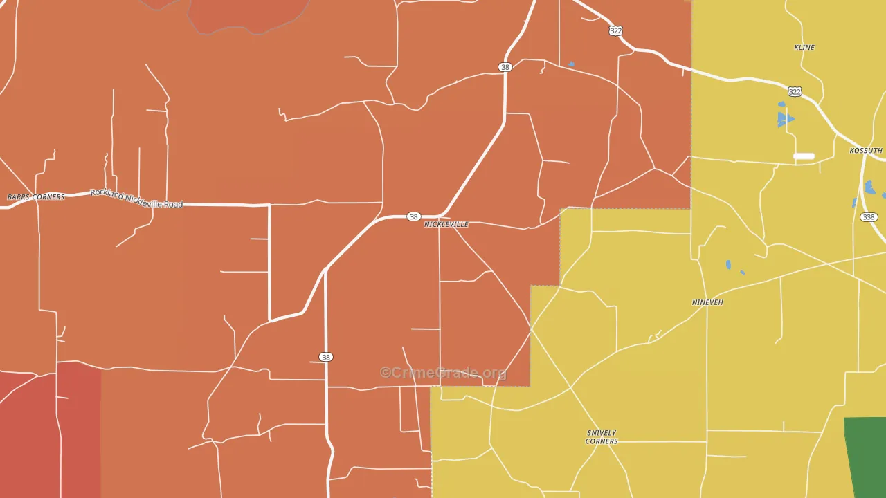 Nickleville, PA Map of Arson Rates
