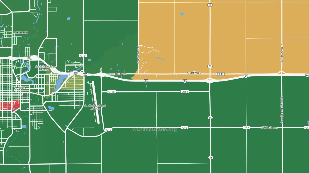 Nicolville, MN Map of Arson Rates