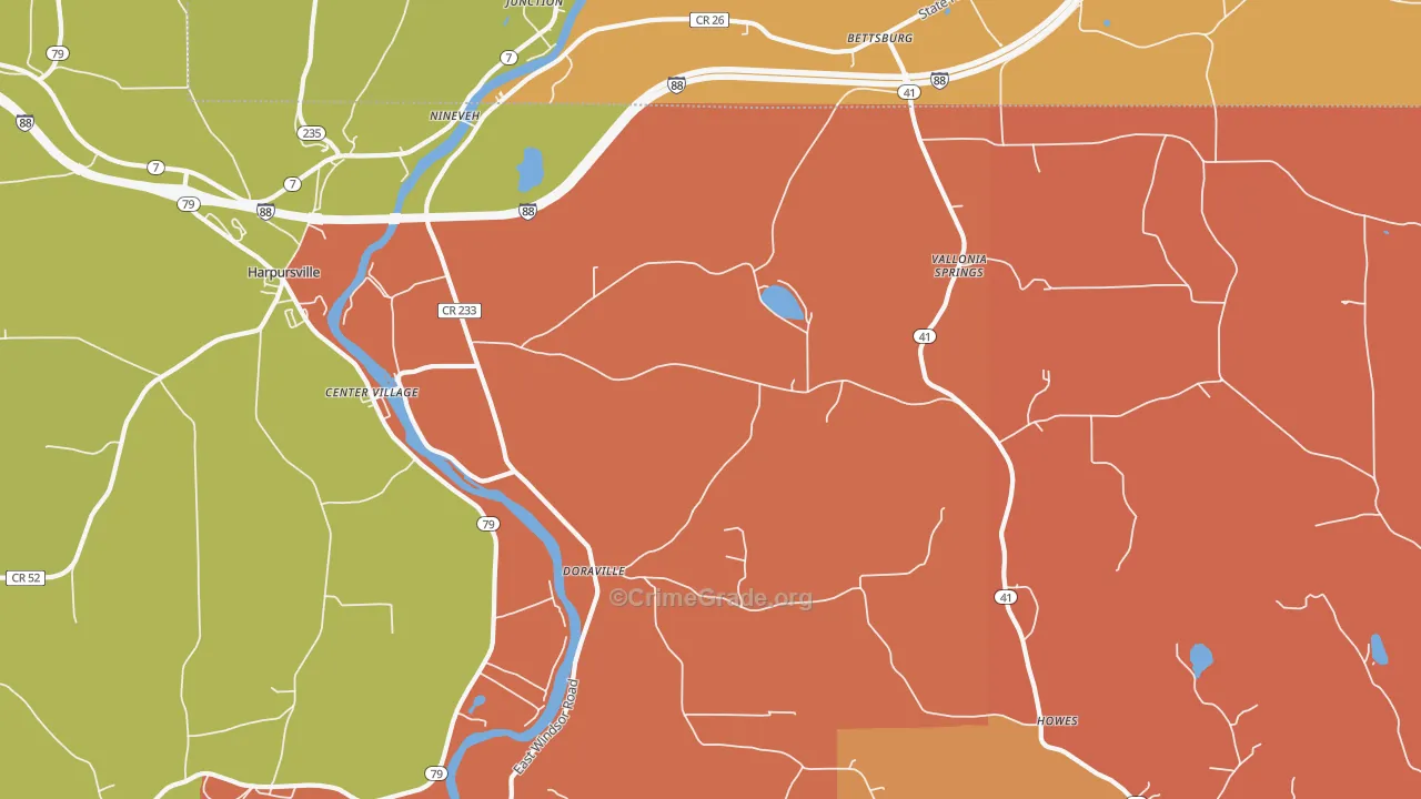 Nineveh, NY Map of Arson Rates