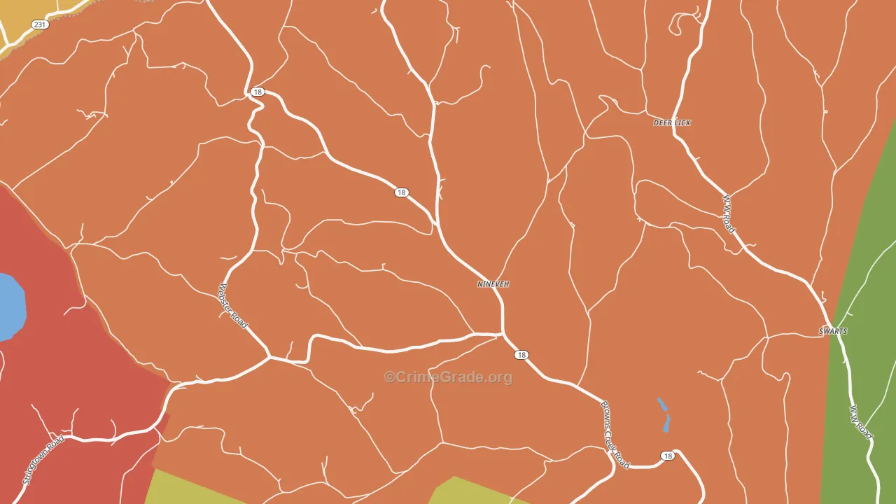 Nineveh, PA Map of Arson Rates