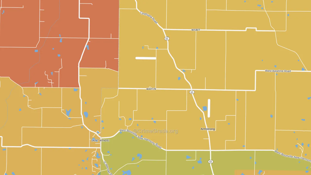 Nisbet, IN Map of Arson Rates