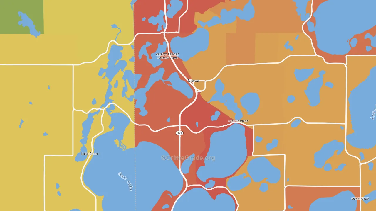 Nisswa, MN Map of Arson Rates