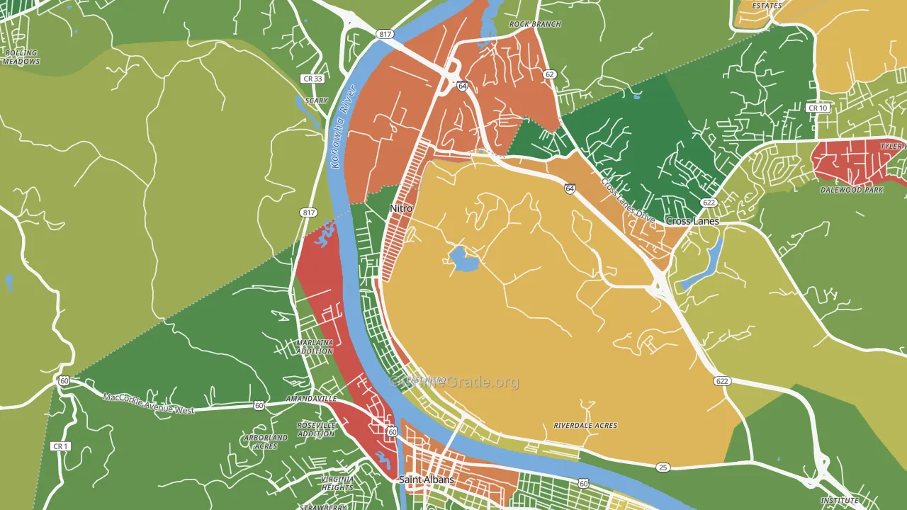 Nitro, WV Map of Arson Rates