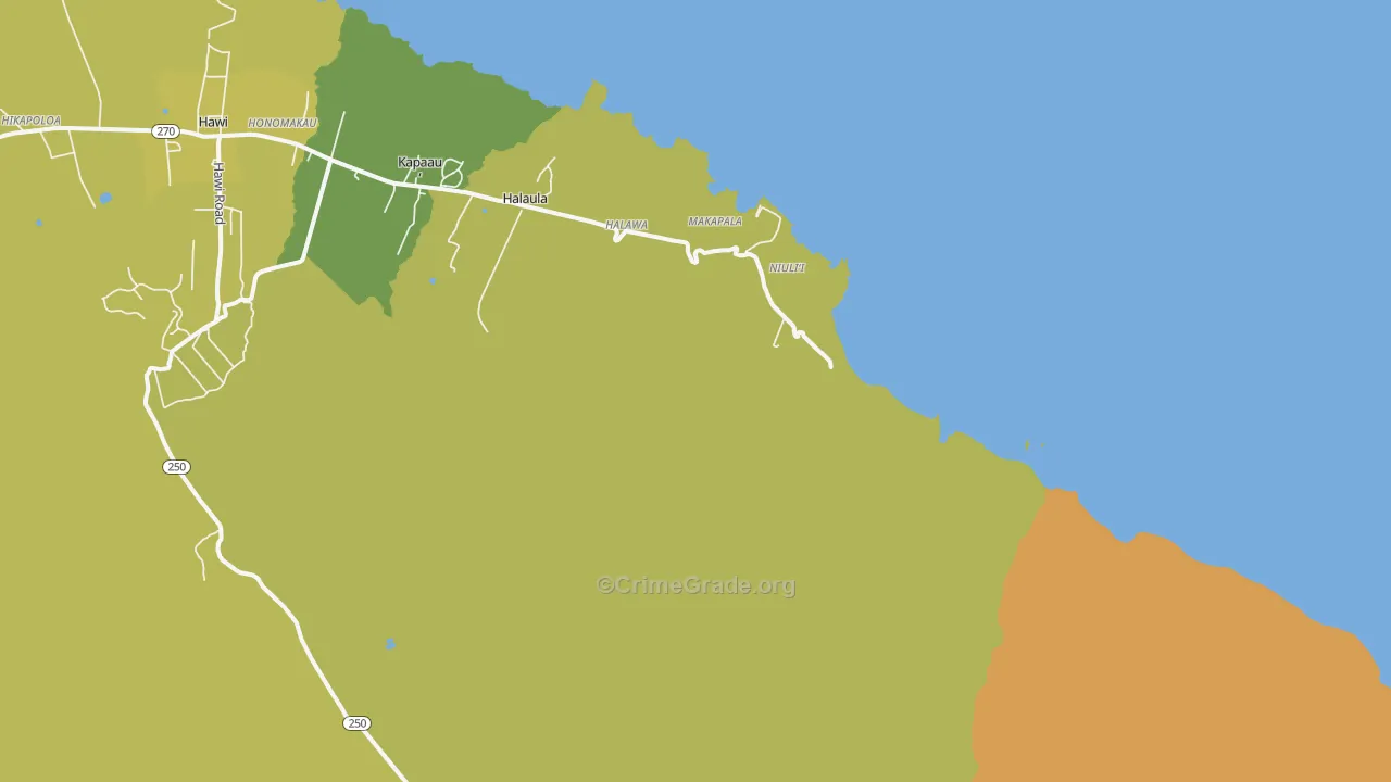 Niulii, HI Map of Arson Rates