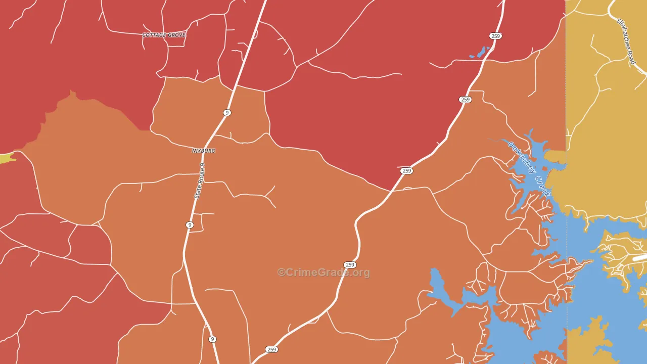 Nixburg, AL Map of Arson Rates