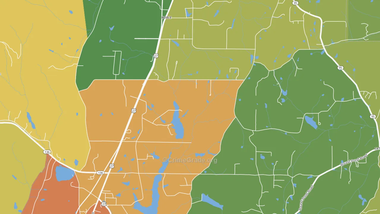 Noble, GA Map of Arson Rates