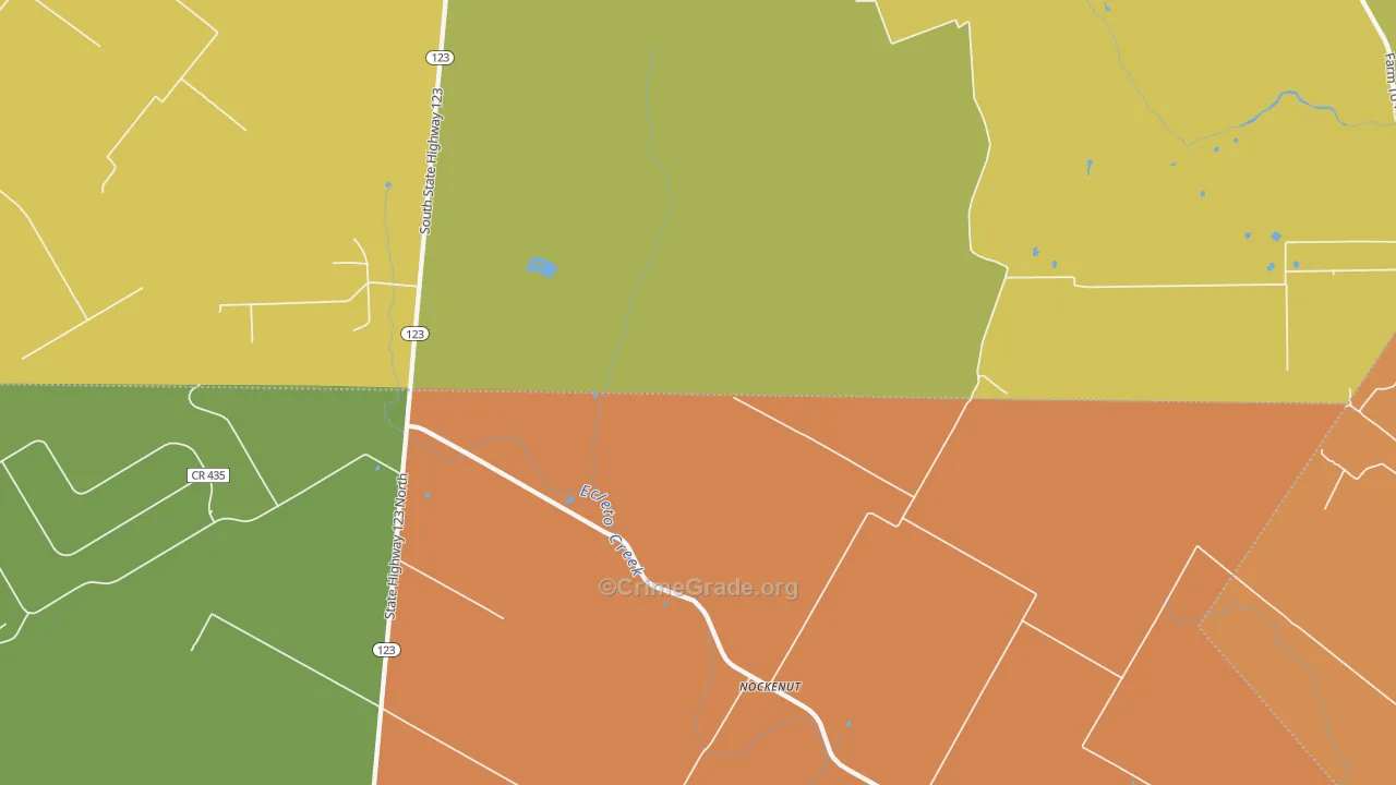 Nockenut, TX Map of Arson Rates