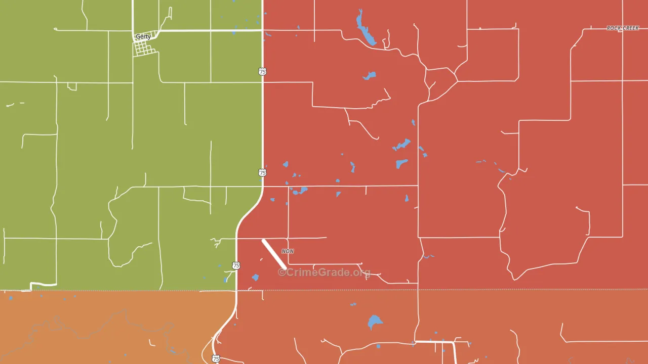 Non, OK Map of Arson Rates