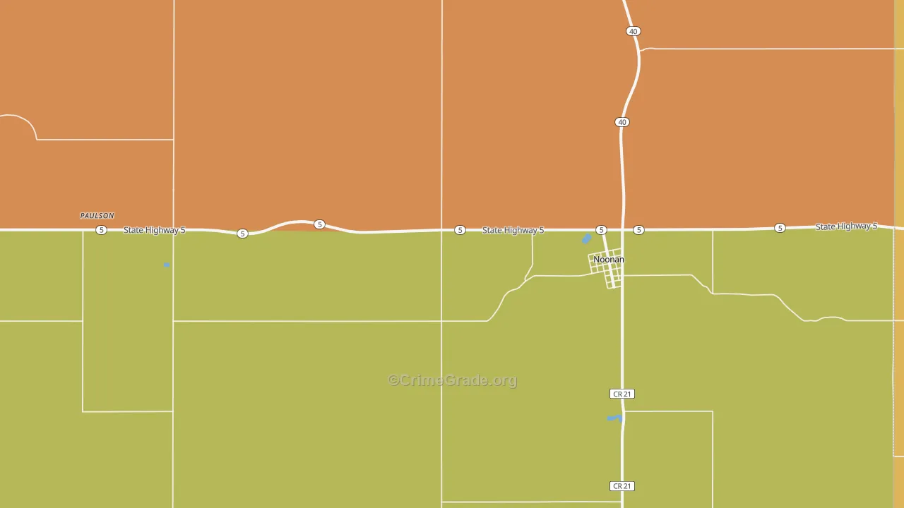 Noonan, ND Map of Arson Rates