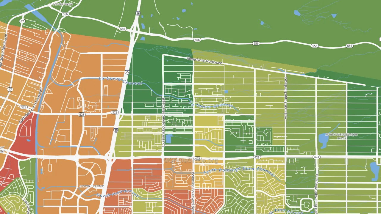 Nor Este, Albuquerque, NM Map of Arson Rates