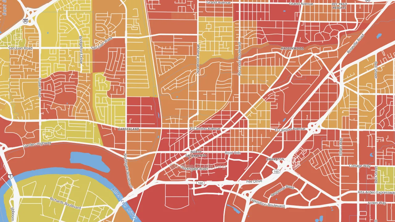 Noralto, Sacramento, CA Map of Arson Rates