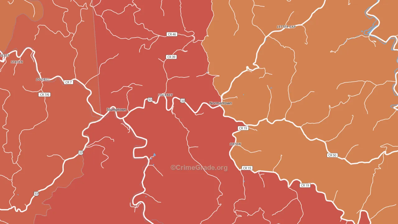 Normantown, WV Map of Arson Rates