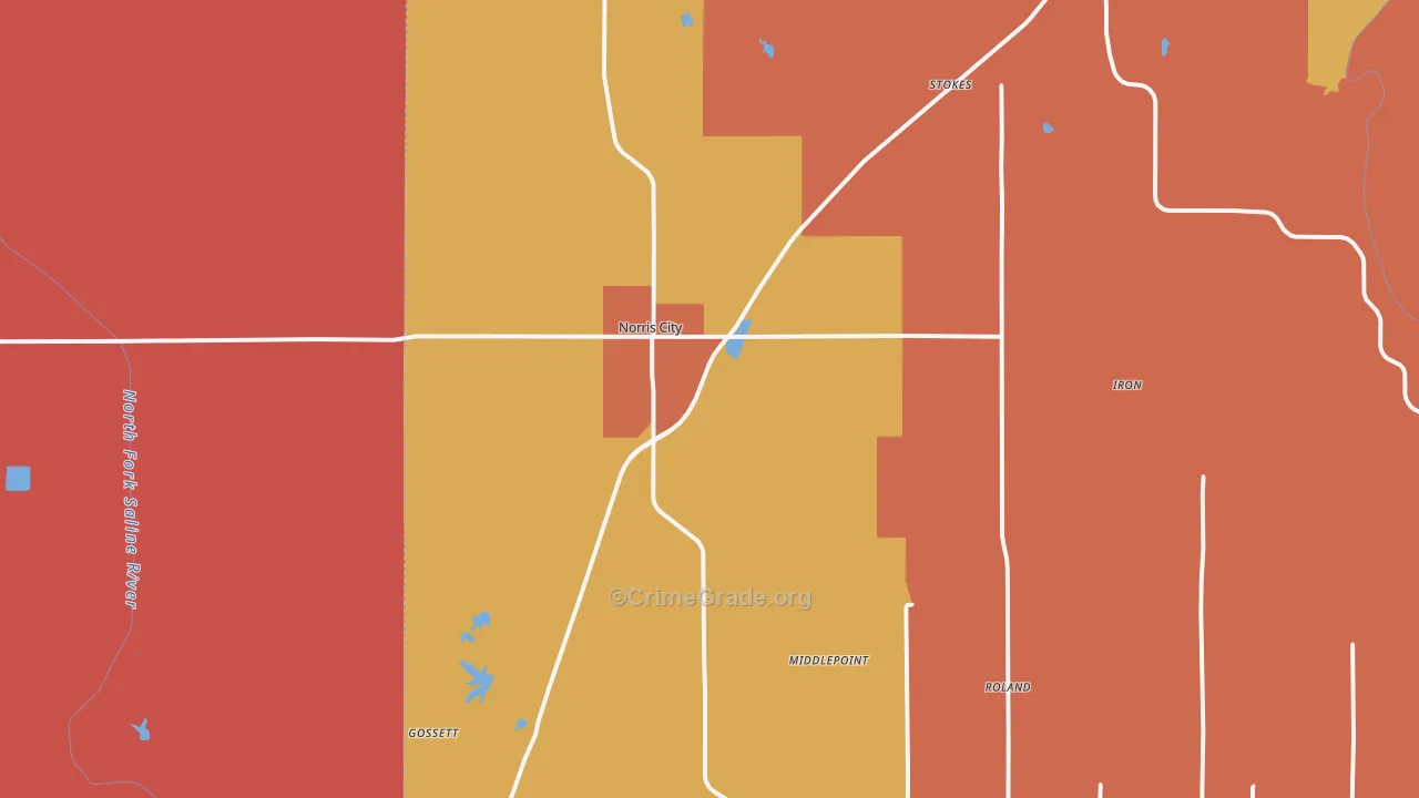 Norris City, IL Map of Arson Rates