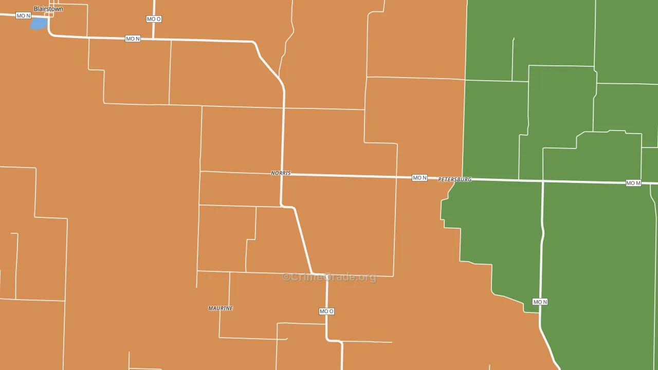 Norris, MO Map of Arson Rates