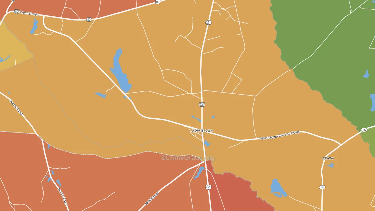 Norristown, GA Map of Arson Rates