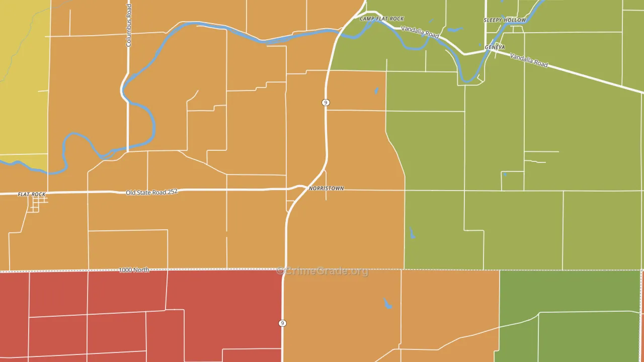 Norristown, IN Map of Arson Rates