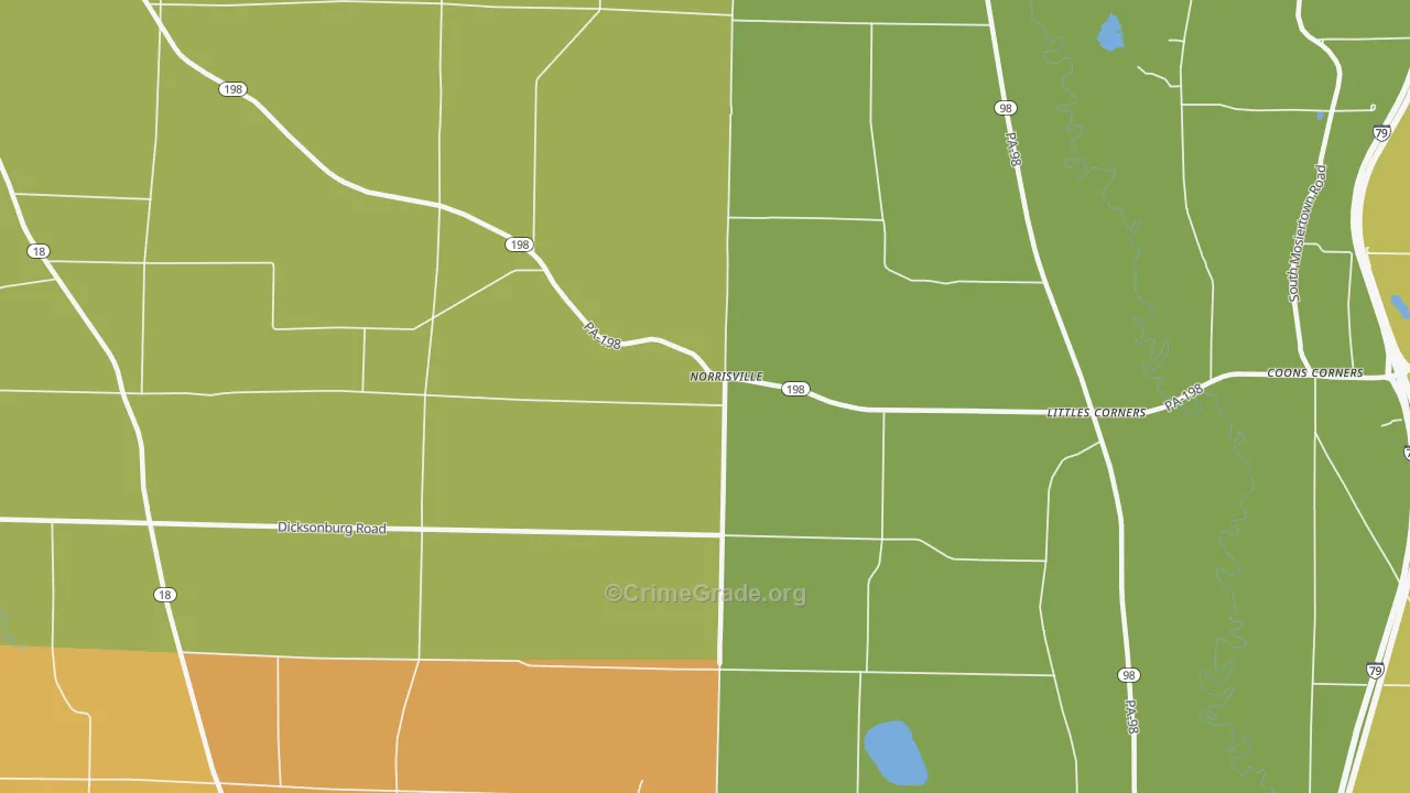 Norrisville, PA Map of Arson Rates