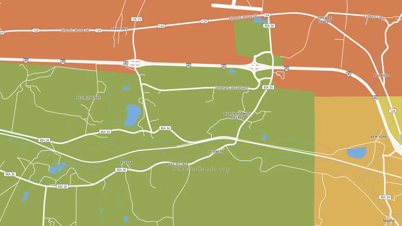 North Acomita Village, NM Map of Arson Rates