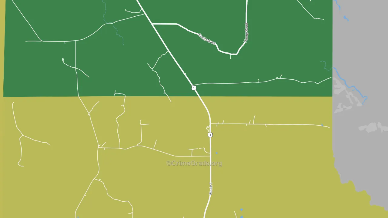 North Amity, ME Map of Arson Rates