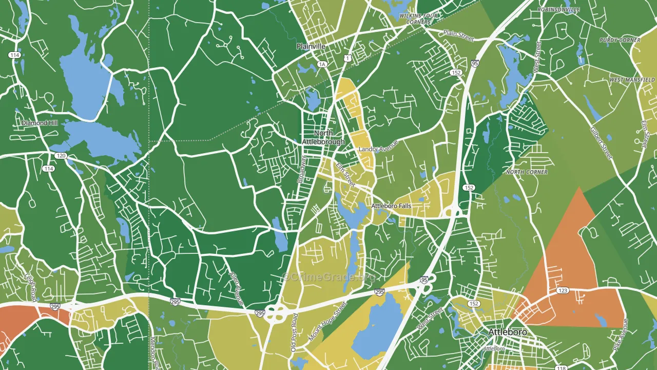 North Attleboro, MA Map of Arson Rates
